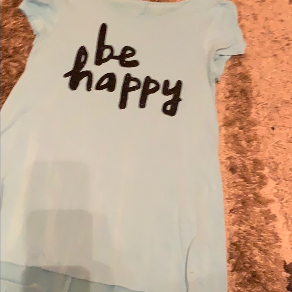Blue be happy t shirt